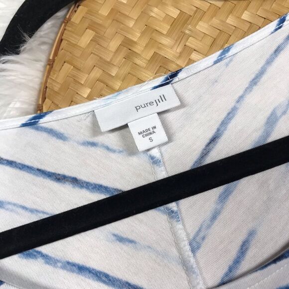 j. Jill shark‎ bite tunic blouse blue stripe detail - Picture 2 of 6